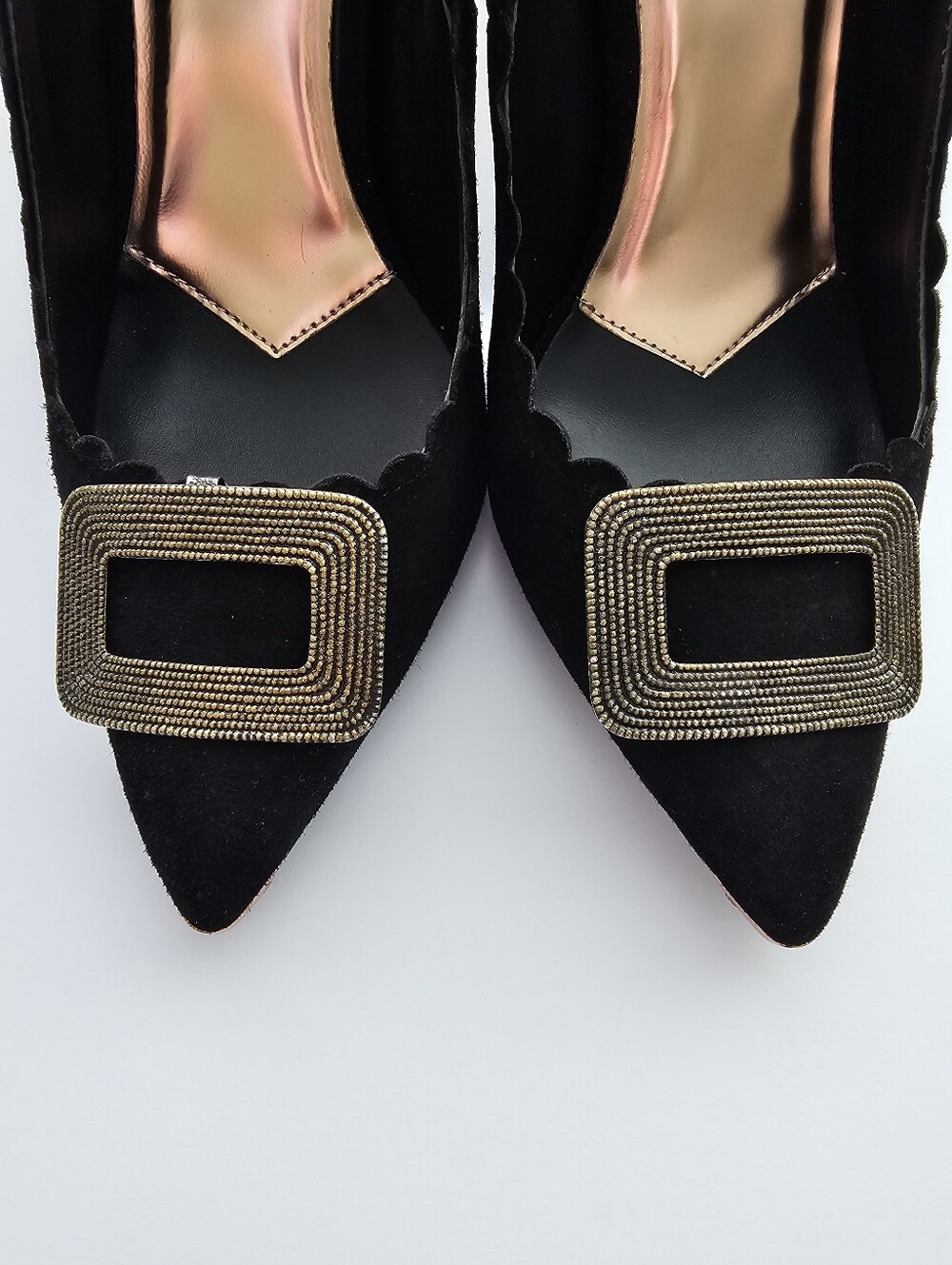 Vintage Pave Rhinestone Shoe Clips Mid-Century Rectangular Buckle Style